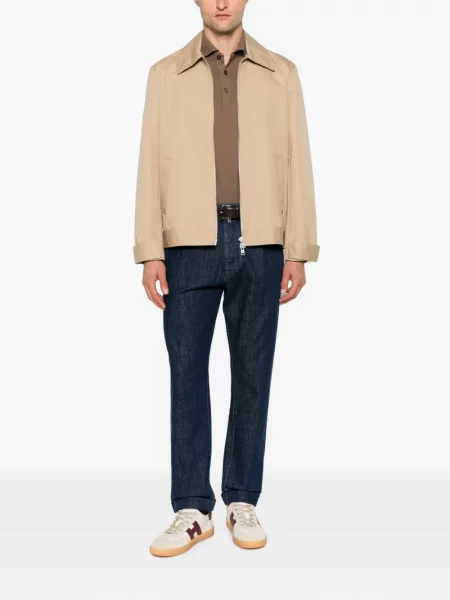 Lung tricou polo Jeordie's maro
