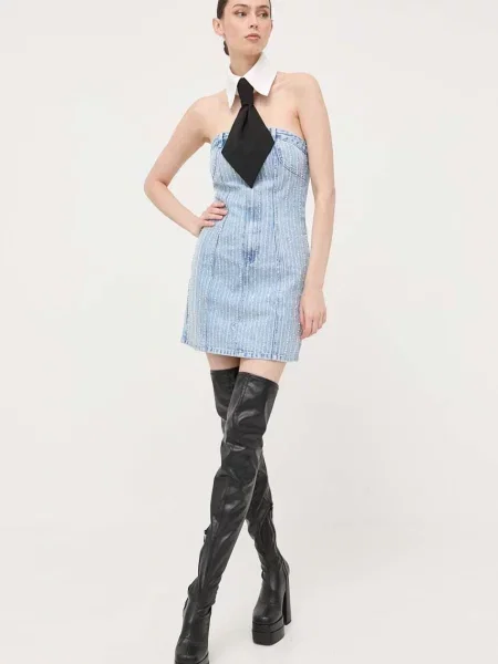 Miss Sixty rochie mini drept albastru