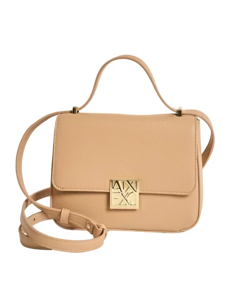 Torebka Armani Exchange skórzana beżowa