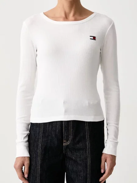 Tommy Hilfiger блуза с дълги ръкави дамска с бяло