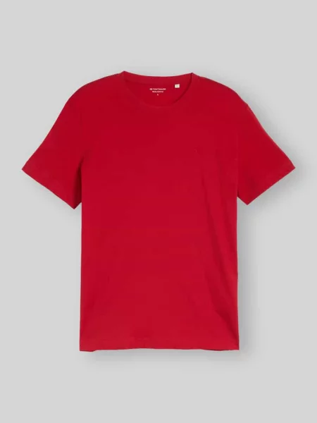 T-shirt o kroju regular fit z czystej bawełny Tom Tailor czerwona