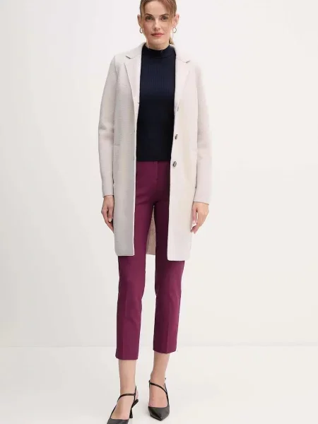 Вовняне пальто OUI бежевий