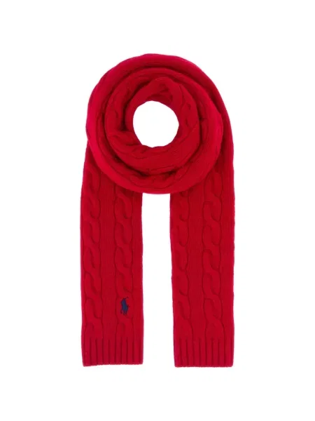 Fular Polo Ralph Lauren tricotate cu broderie roșu