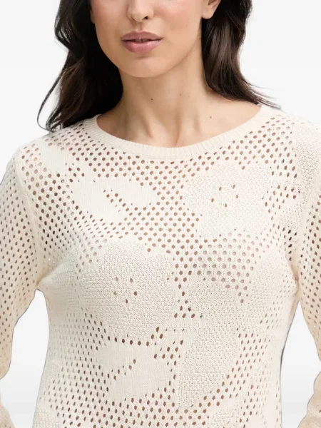Pulover Benetton cu model floral alb