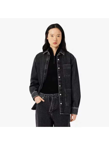 Lacoste куртка Oversized Fit чорна