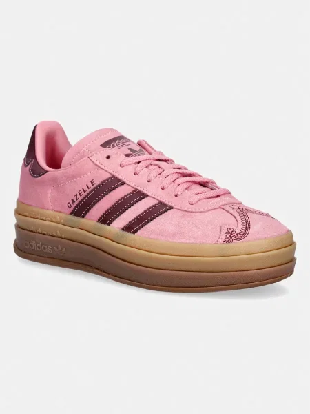 Semišové tenisky adidas Originals Gazelle Bold ružová