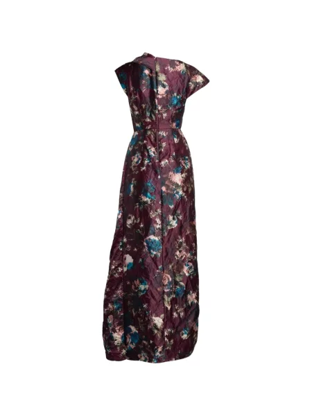 Rochie Erdem cu model floral cu imagine drapată roșu