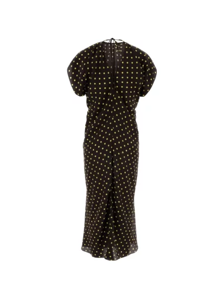 Rochie midi Marni cu buline cu volane maro