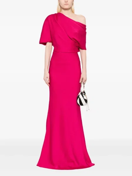 Rochie Amsale din satin de costum roz