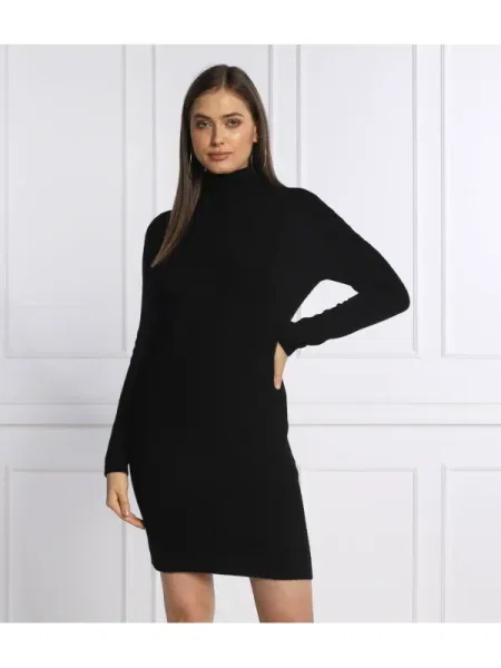 GUESS Rochie ELISABETH cu adaos de lână negru