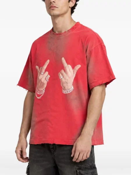 Tricou Warman zdrențuiți roșu