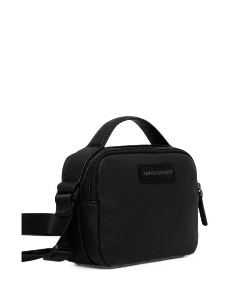 Geantă Armani Exchange cu autograf negru