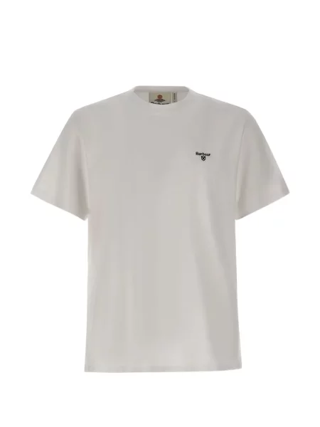 Tricou Barbour cu broderie alb