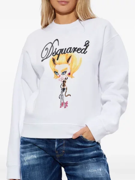 Pulover Dsquared2 cu imagine alb