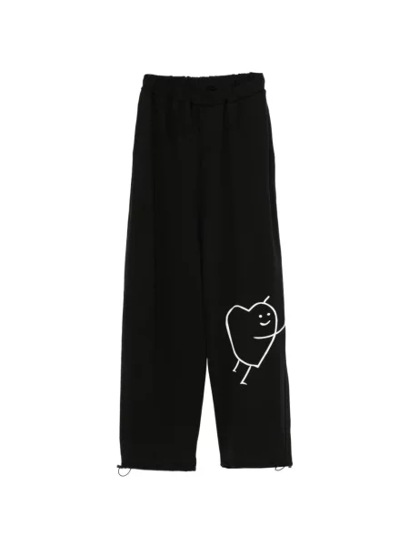 Pantaloni Joshua Sanders cu motiv cu inimi negru
