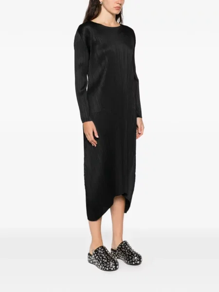 Rochie maxi Pleats Please Issey Miyake plisată de costum negru