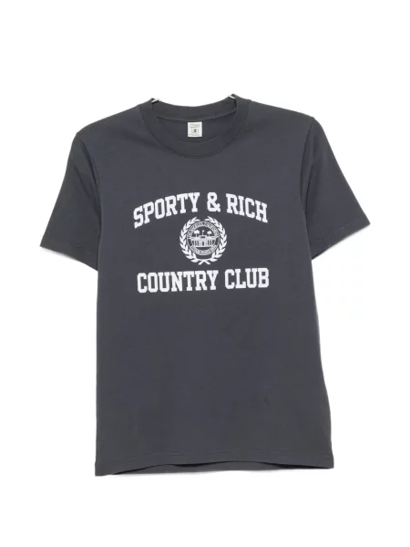 Tricou Sporty & Rich cu imagine gri