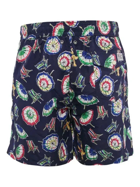 Lněná batikovaná košile Polo Ralph Lauren s oděrkami modrá