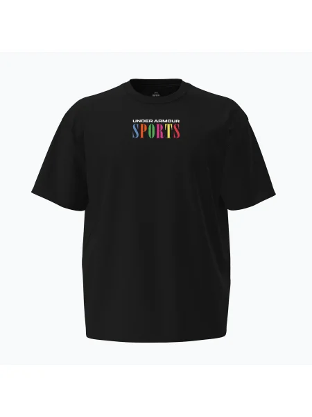 Tricou de antrenament pentru bărbați Under Armour Heavyweight Sports Ultimate Black/White alb