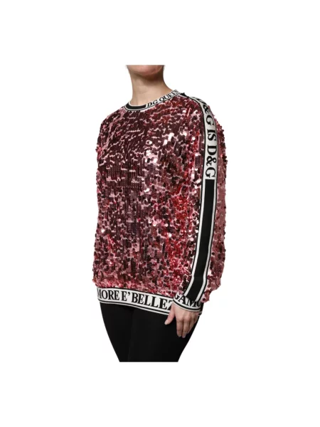 Sweter Dolce And Gabbana z cekinami różowy