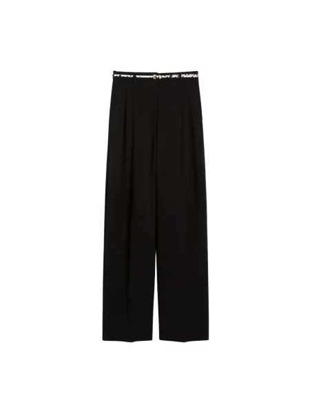Spodnie Max Mara Studio skórzane czarne