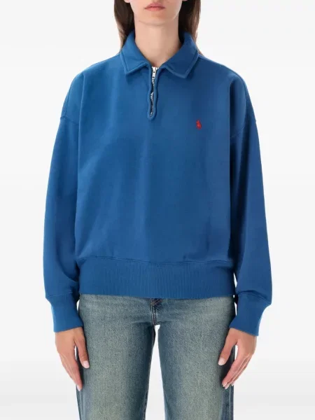 Hanorac cu fermoar Polo Ralph Lauren cu broderie albastru