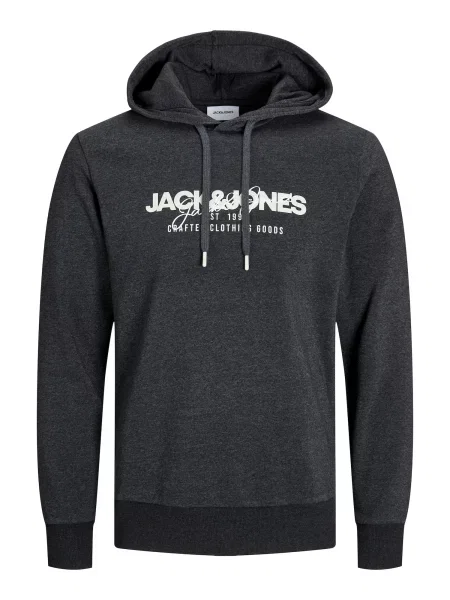 JACK & JONES Mikina JJALVIS čierna melírovaná biela
