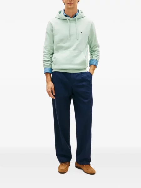Hanorac cu glugă Tommy Hilfiger cu autograf verde