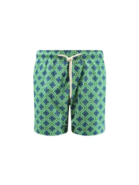 Slip de baie Peninsula Swimwear cu imagine cu imprimeu geometric verde