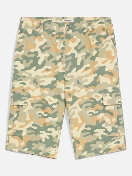 Bermudy bojówki loose fit beżowe