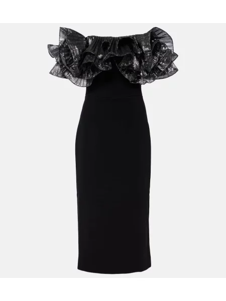 Rochie midi Rebecca Vallance cu volane până la genunchi de costum