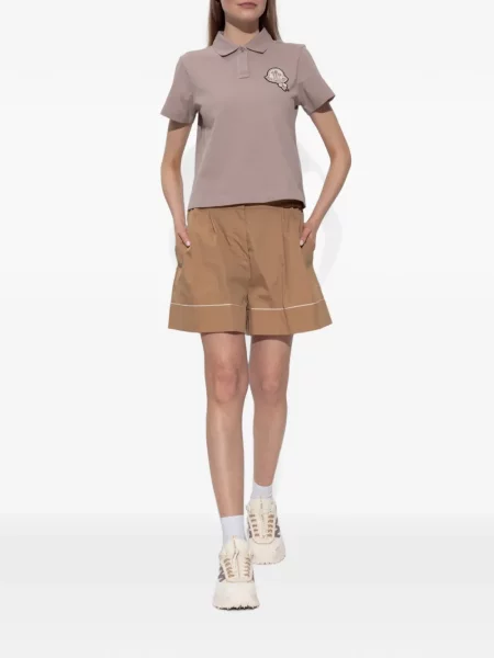 Tricou polo Moncler cu autograf roz