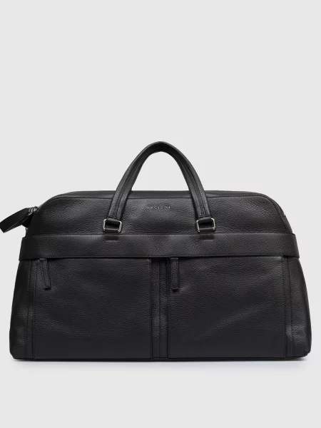 Кожаная дорожная сумка Orciani черная