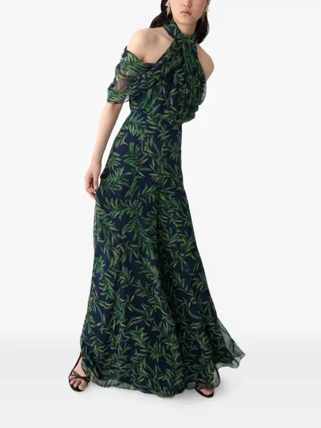 Pantaloni Carolina Herrera cu imagine albastru