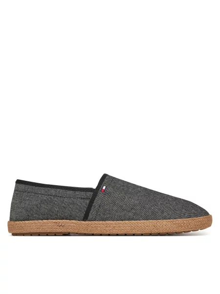 Εσπαντρίγιες Tommy Hilfiger Hilfiger Chambray Espadrille μαύρο