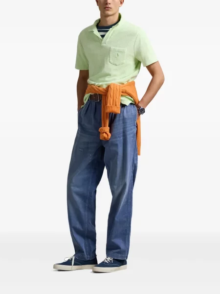 Pletene sportske kratke hlače Polo Ralph Lauren s printom bijela