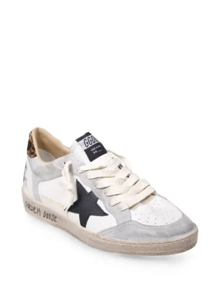 Маратонки Golden Goose Ball Star с принт с леопардов принт бяло