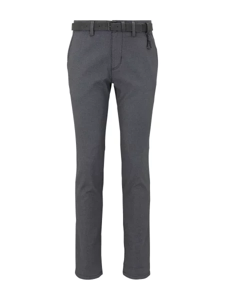TOM TAILOR DENIM Παντελόνι τσίνο ανθρακί λευκό