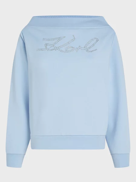 Страз світшот Karl Lagerfeld блакитний