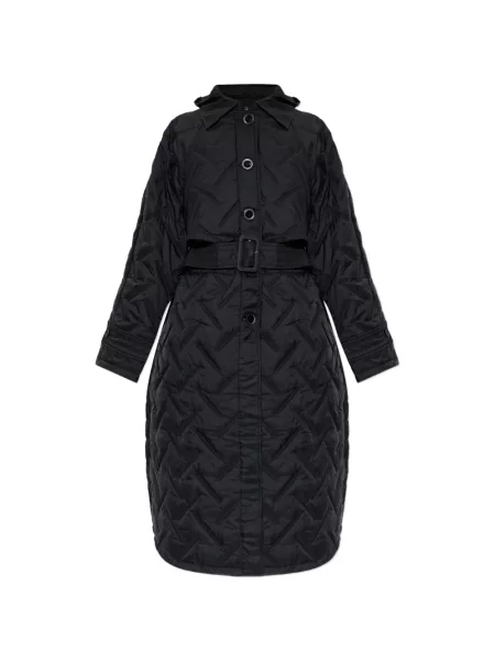 Matlasat cu centură palton Emporio Armani negru