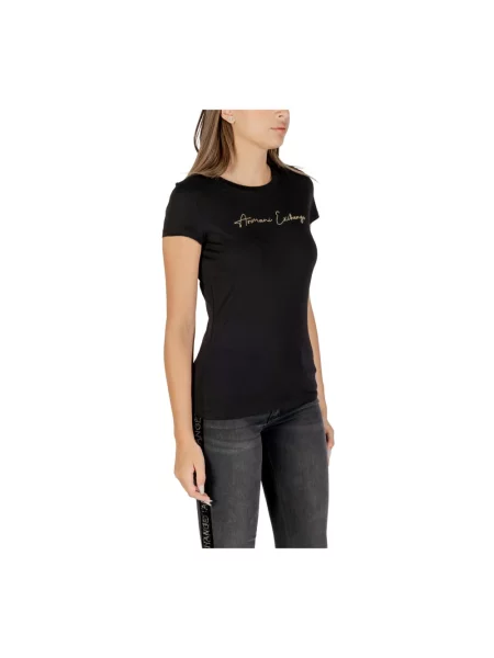 Koszulka Armani Exchange z kamieniami czarna