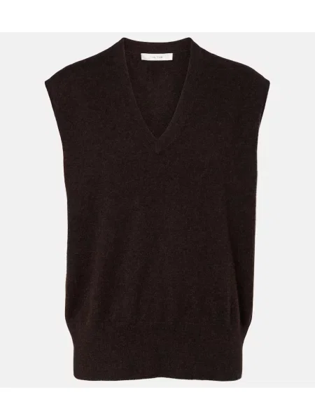 Kamizelka The Row z kaszmiru brązowa