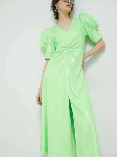 Rotate rochie midi evazati verde