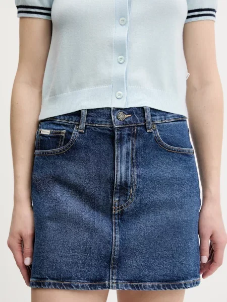 Guess Jeans farmer szoknya mini egyenes sötétkék