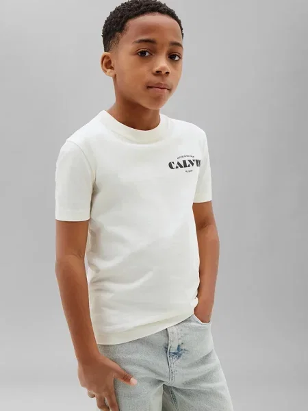 Calvin Klein Jeans majica za djecu od pamuka bijela