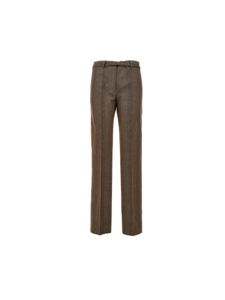 Spodnie Dries Van Noten wełniane brązowe
