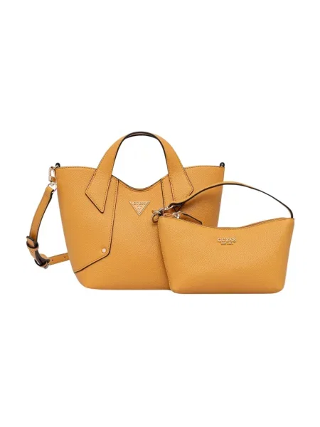 Guess torebka z imitacji skóry DARCY żółta