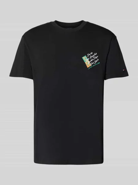 T-shirt o kroju regular fit z czystej bawełny Tommy Jeans czarna