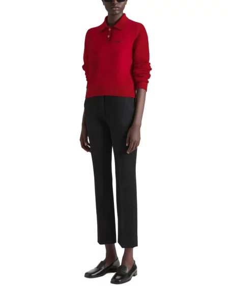 Tricou polo Givenchy de lână roșu