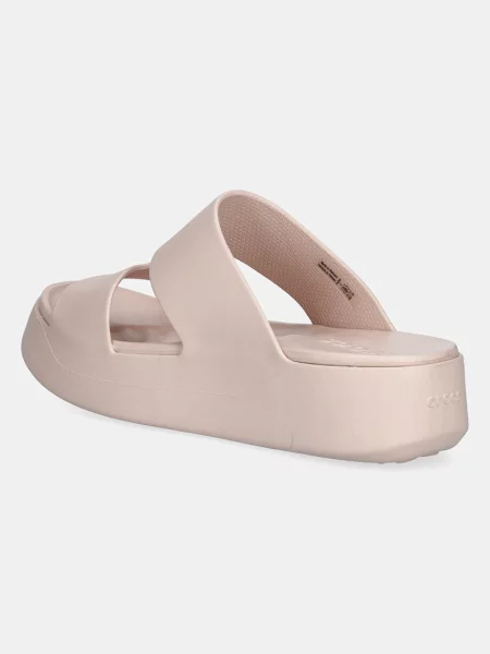 Platform talpú pántos papucs Crocs bézs